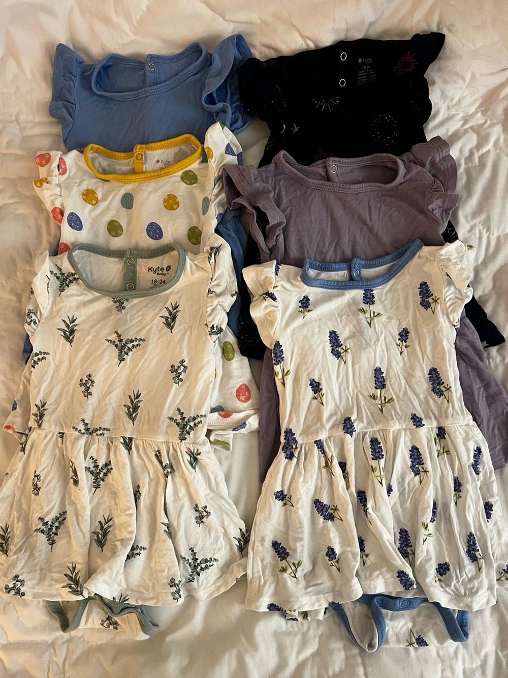 Kyte Baby - Bamboo Twirl Bodysuit Dresses - Lot of 6